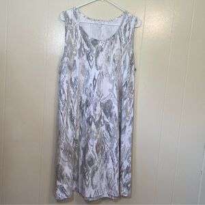 🌸 J Jill Gray & White Pima Cotton Blend Sleeveless Shift Dress. Gently used